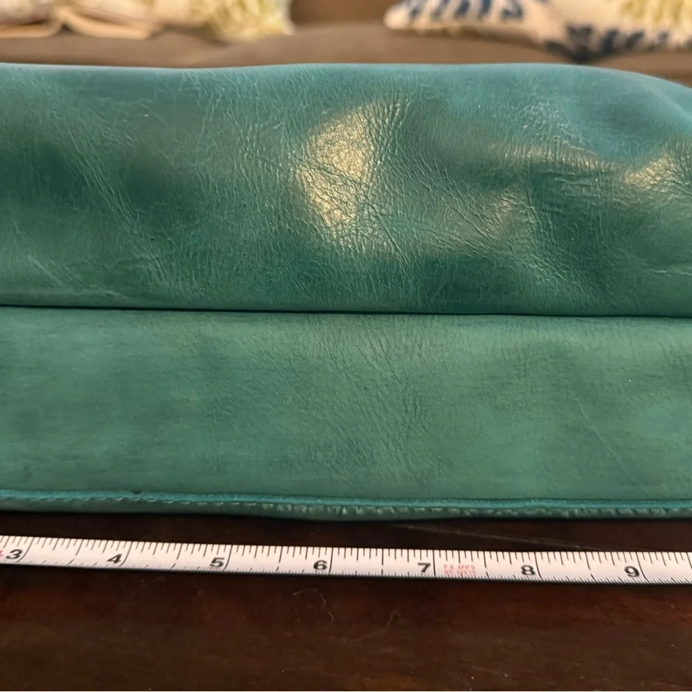 Vibrant Teal Bag from 852leathershop with Multicolor Braided Strap and hearts - Picture 3 of 4